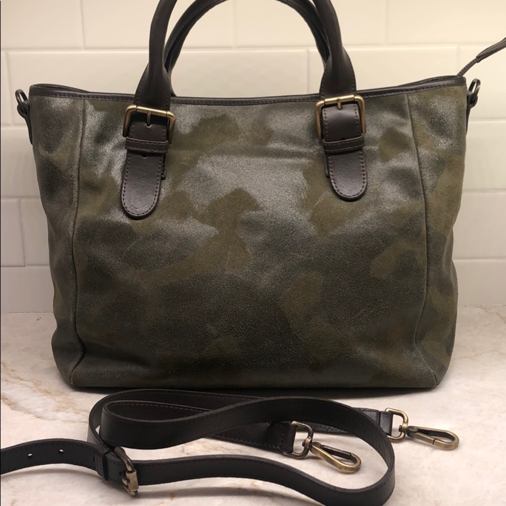 Donald Pliner Olive Brushed Suede Tote